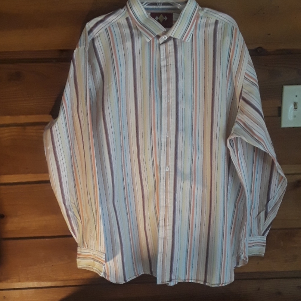 Brown striped button-down